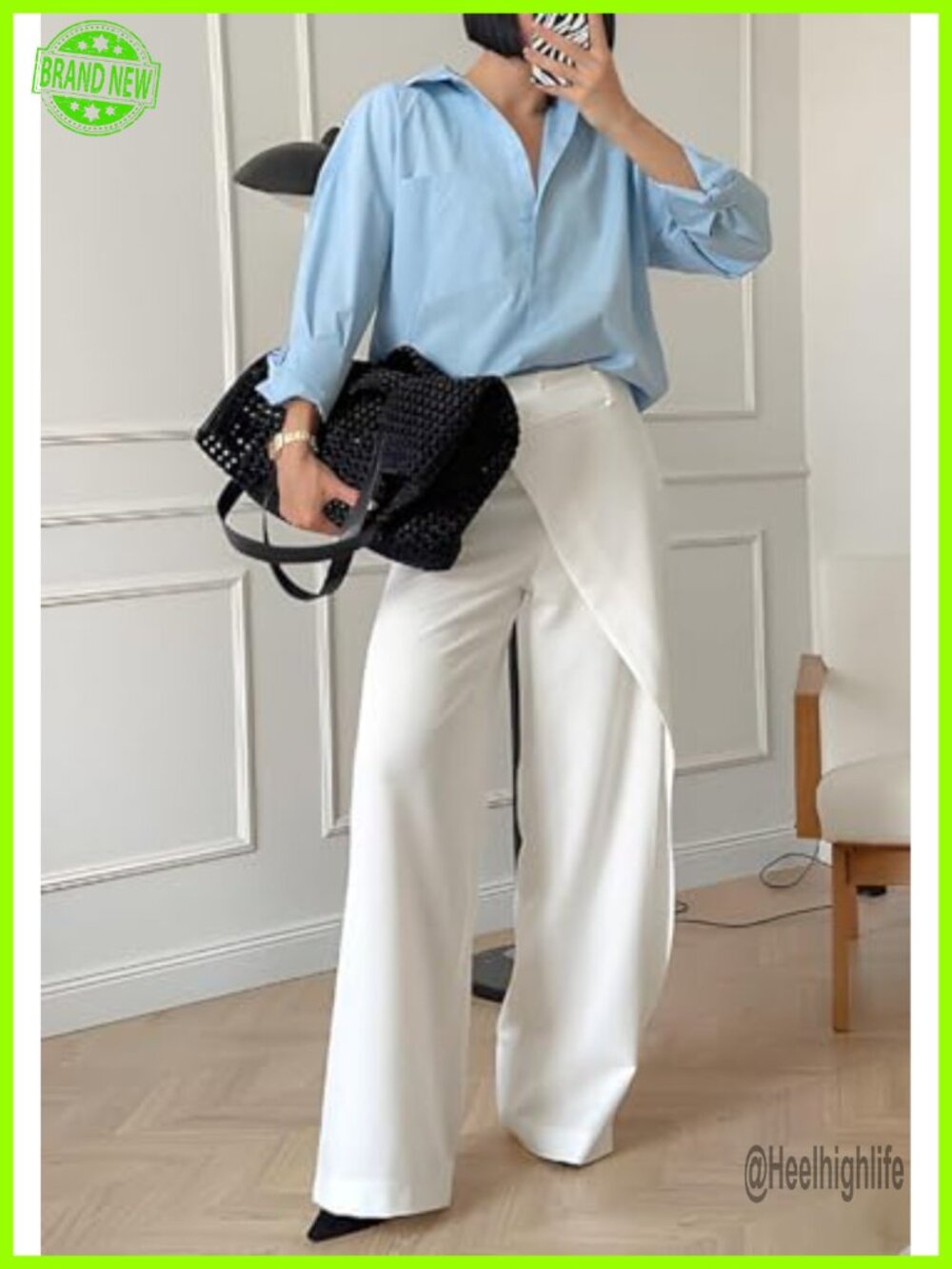 High Waisted Wide Leg Dress Pants Business Casual Palazzo Slacks - Picture 3 of 5